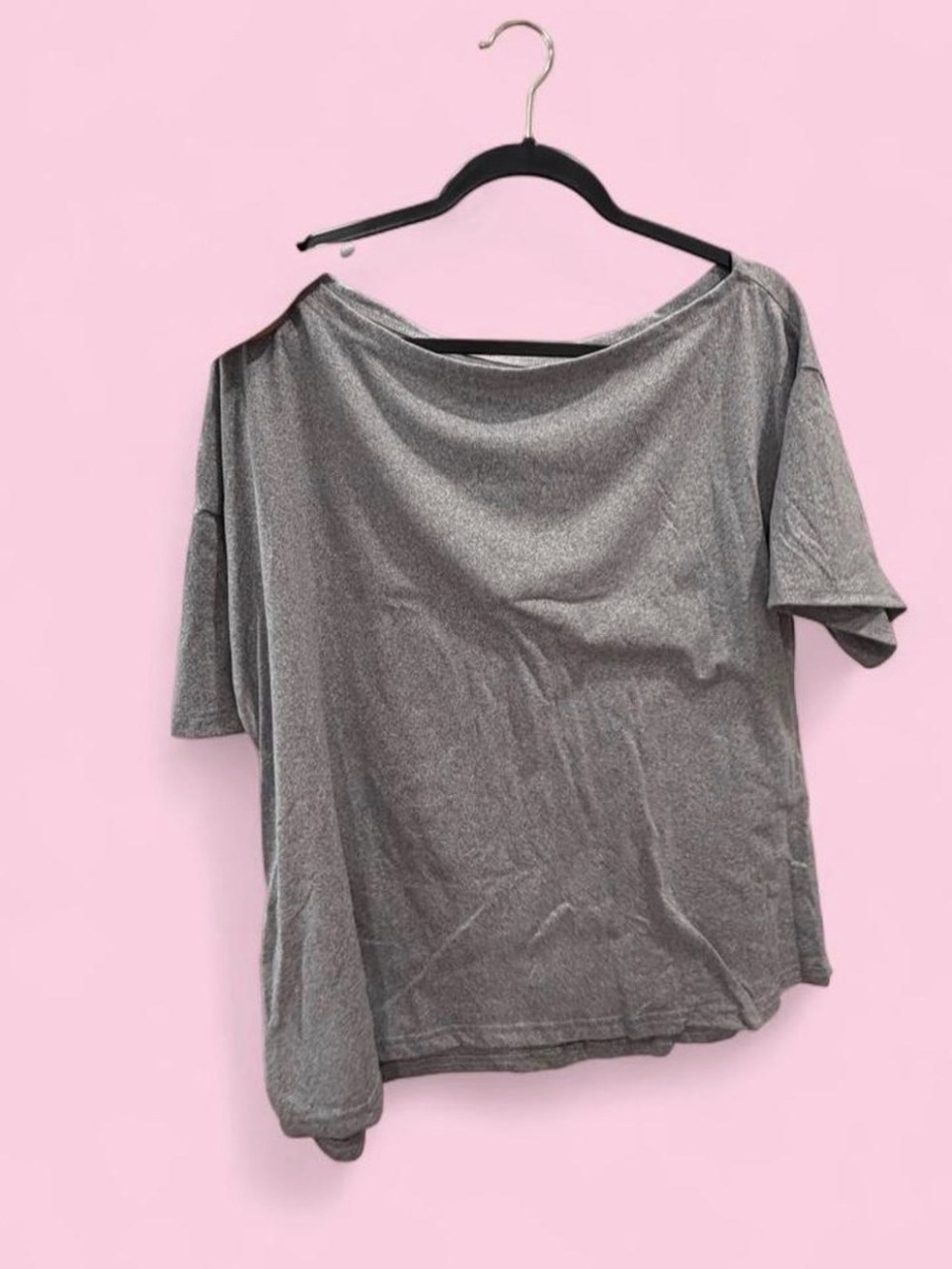 Gray Women's Draped Boatneck Top - Unbranded